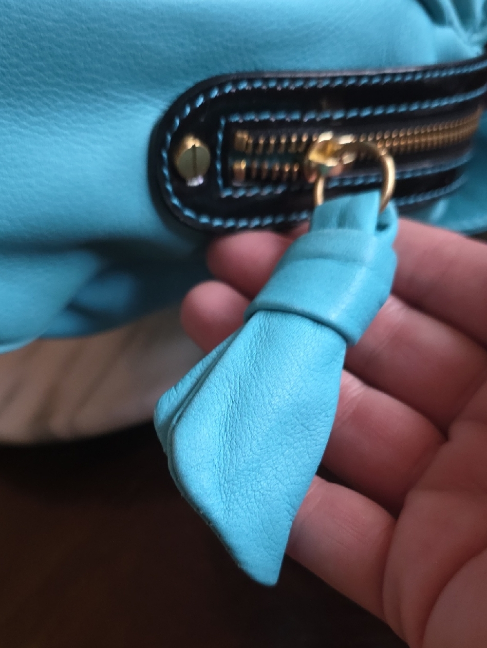 B Makowsky Blue and black Leather Bow Bag ๐๐ - Picture 10 of 14